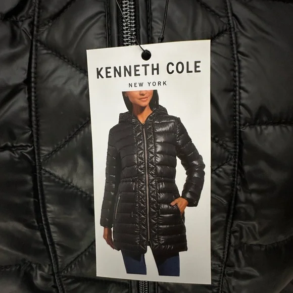 Kenneth Cole M/L Quilted Anorak Puffer Jacket • Black • NWT - Picture 13 of 14